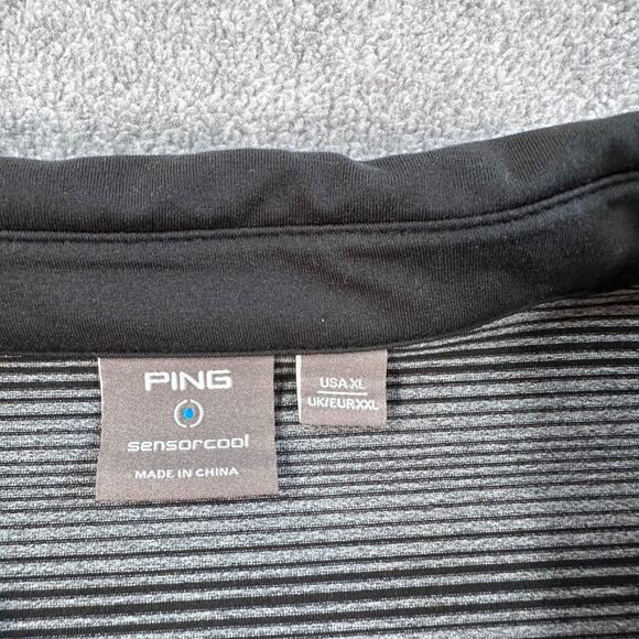 Ping Sensor Cool Striped Golf Polo Shirt Men's XL Performance Short Sleeve - Picture 4 of 11